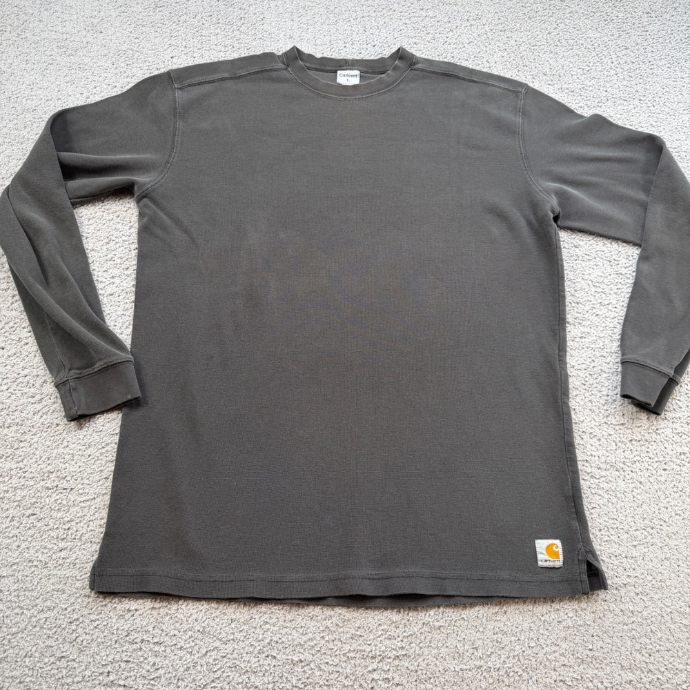 Carhartt K192 Mens Large Black Waffle Knit Long Sleeve Thermal Shirt 2006